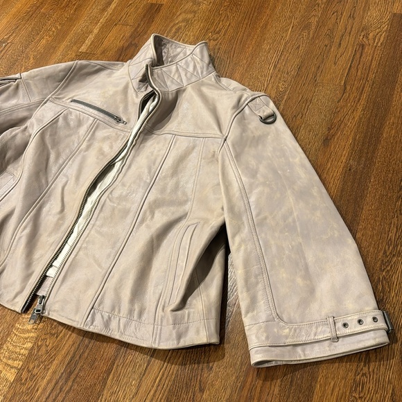 NWT Free People We The Free Skyline Leather Jacket Jack Rabbit - Picture 10 of 11